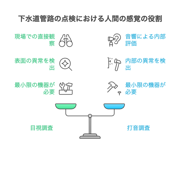 下水道管路の点検：目視・打音調査とは？